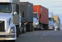 Trucks on highway