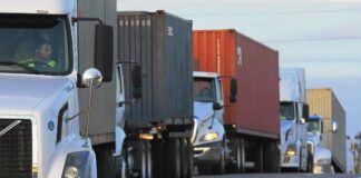 Trucks on highway