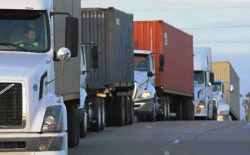 Trucks on highway