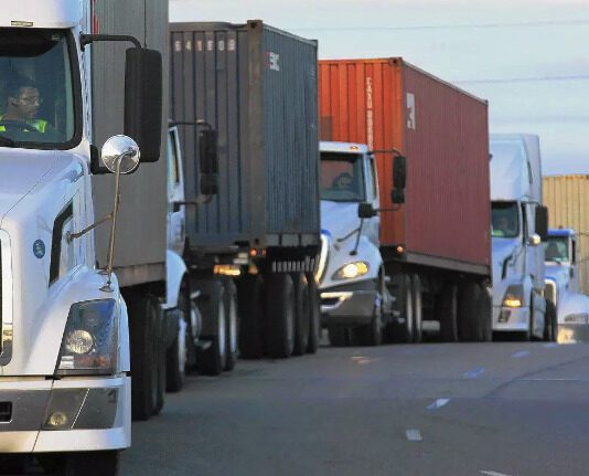 Trucks on highway