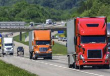 Trucks on highway