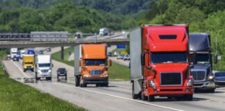 Trucks on highway