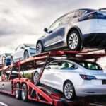 New vehicles on car carrier